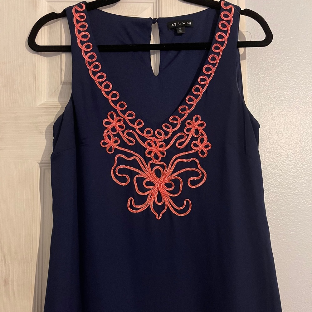 Navy blue tank top dress